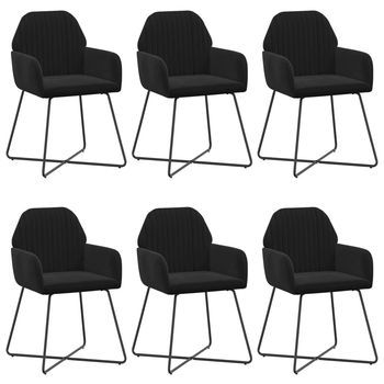 Sillas De Comedor 6 Uds. Terciopelo Negro 55 X 50 X 84 Cm Vidaxl