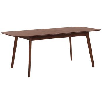 Mesa De Comedor Y Cocina Extensible Chapada En Nogal Oscuro 120/150 X 75 Cm Madox