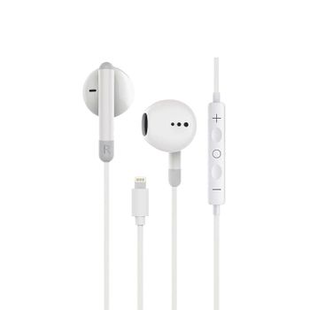Contact Auriculares Con Cable, Lightning, Compatibles Con Iphone 14 Y Anteriores, Llamadas, Botón Multifunción, Blanco