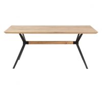 mesa de comedor para 8 personas roble macizo y acero l180