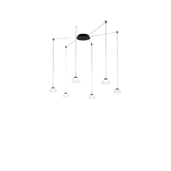 Lámpara Colgante Led Arabella De Metal Y Cristal Soplado Blanco 3547-46-102 Fabas Luce