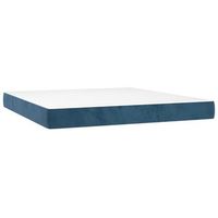 colchon matrimonial  colchon de cama  colchao muelles ensacados terciopelo azul oscuro 160x200x20 cm