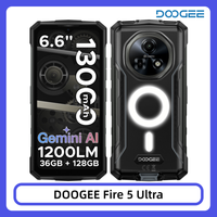 telefono ultra resistente doogee fire 5 36gb128gb bateria de 13000mah helio g81 pantalla hd de 66 camara de 48mp nfc luces de camping dobles android 16