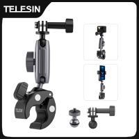 telesin-abrazadera de montaje en riel para motocicleta y bicicleta clip de montaje de bola de 360 grados para gopro hero dji osmo action insta 360 para telefono