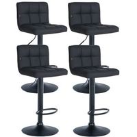 set de 4 taburetes de bar feni en polipiel simil cuero negro 40x40x85 cm clp