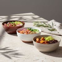 4 poke bowl gres de colores reactivos beige
