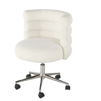 Silla de oficina giratoria de tejido efecto borreguito