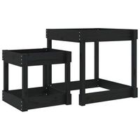 mesas de arena 2 uds madera maciza de pino negro