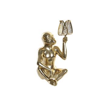 Figura Resina Metal 27x25x43,5 Mono Hoja Dorado