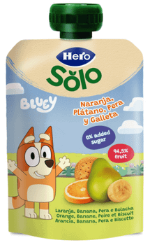 Hero Solo Bolsita Naranja, Plátano, Pera y Galleta +6m 100 gr