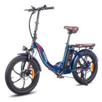 bicicleta electrica de neumaticos anchos fafrees f20 pro plegable bateria extraible de 36 v y 20 ah azul aurora