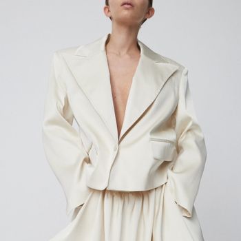 Stella Nova Cropped Satin Blazer - XXS/XS