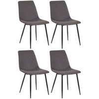 juego de 4 sillas de comedor telde tapizadas en tela gris oscuro 57x45x83 cm clp