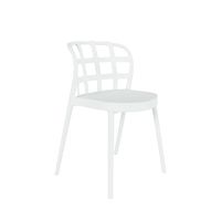 silla en polipropileno blanco con respaldo de diseno a cuadros