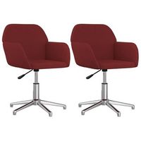sillas de comedor giratorias 2 unidades tela rojo tinto vidaxl