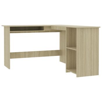 Mesa De Escritorio | | Escritorio De Despacho | Escritorio Forma De L Madera Contrachapada Roble 120x140x75 Cm