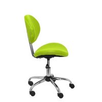 silla infantil de oficina ergonomica con mecanismo giratorio sin brazos y regulable en altura  respaldo y asiento tapizado en tejido de malla color verde piqueras y crespo modelo albendea