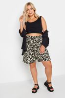 yours pantalones cortos negros cebra estilo paperbag mujer curvy y tallas grandes yours