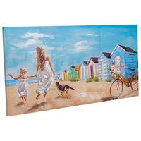 cuadro pintado a mano con relieve azul 60x120x3