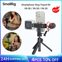 smallrig-kit de tripode para telefono inteligente vlog version avanzada de vk-50vk-20vk-30 con tornillo de 14 -20 zapata fria soporte para telefono luzmicrofono