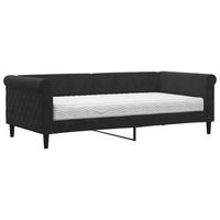 cama para adulto  cama individual  sofa cama con colchon terciopelo negro 90x190 cm