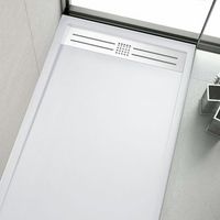 plato de ducha resina elite blanco  90x150cm rejilla inox