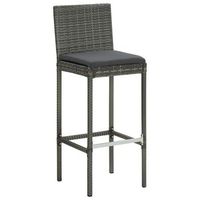 pack 4 uds taburetes altos  taburete de cocina  taburetes de bar de jardin cojines ratan sintetico gris
