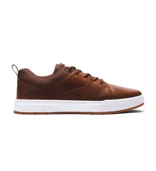 Timberland para hombre. TB0A5Z1S3581 Zapatillas de piel de caña baja con cordones Maple Grove Marrón (41.5), Plano, Casual, Sostenible