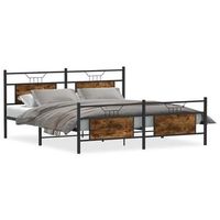 cama matrimonial  cama para adultos  estructura de cama sin colchon metal roble ahumado 180x200 cm