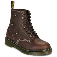 dr martens botines pascal flower dark brown grizzly para mujer