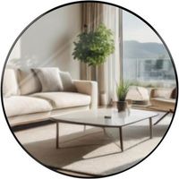 espejo de pared elsie metal negro o 80 cm clp
