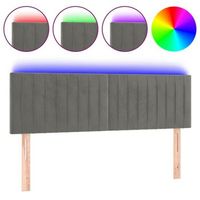 cabecero con led de terciopelo gris claro 144x5x7888 cm vidaxl