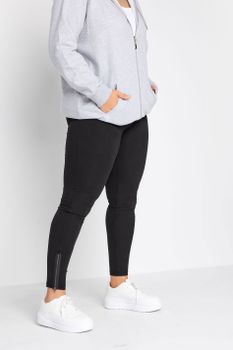 Yours Leggings Negros Con Cremallera En Los Bajos, Mujer Curvy Y Tallas Grandes, Yours