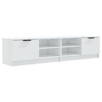 mueble tv 2 pzs madera contrachapada blanco brillo 80x35x365cm vidaxl