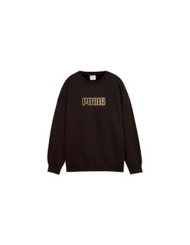 Sudadera Puma Maximal Metallic Oversized Crew FL Mujer Negro