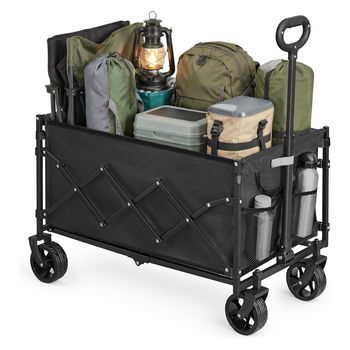 Carro De Mano Plegable Oxford 600d Refuerzo Inferior 150 Kg - Negro