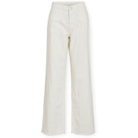 vila jeans palma wide jeans - snow white para mujer