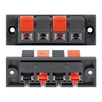 goobay conjunto de 4 bornes para altavoz rectangular negro