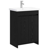 juego de muebles de bano roble negro 61 x 40 x 845 cm vidaxl