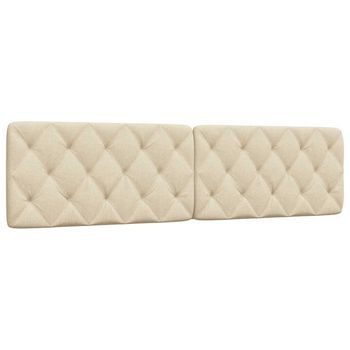 Cabecero De Cama Acolchado Tela Crema 200 Cm Vidaxl