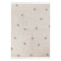 alfombra de habitacion infantil 140 x 200 cm motivo lunares beige y azul dardere