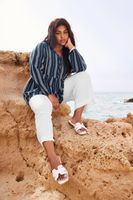 yours bluson azul marino de rayas en algodon mujer curvy y tallas grandes yours