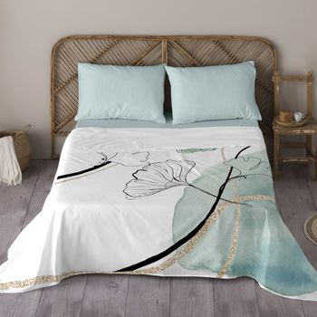 Naturals - Juego De Sábanas Estampadas 4 Piezas Cama 150 - Algodón  Incluye Sábana Encimera + 2 Fundas De Almohada + 1 Sábana Bajera - Amelia