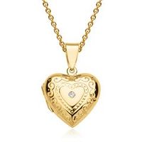 cadena decorado con medallon de corazon chapado en oro