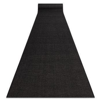 Alfombra De Pasillo Sizal Floorlux Modelo 20433 Liso Negro 100 Cm 100x150 Cm