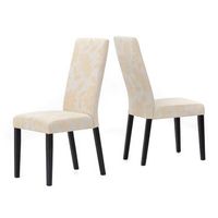 pack de 2 sillas sun flower beige patas en madera maciza color wengue