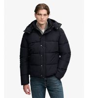 superdry para hombre m5012429a abrigo con capucha premium negro l casual poliester reciclado