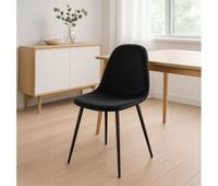 silla de comedor napier terciopelo negro 51x44x88 cm
