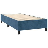 somier de laminas sobre patas estructura de cama 100x200 cm tela terciopelo azul oscuro tdl0207315