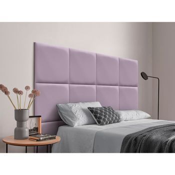 Dhome Cabecero Tapizado Para Camas De 90 De Polipiel Premium Compuesto De Paneles Autoadhesivos Intercambiables Lujo Dormitorio Acolchado (lila, 90cm)